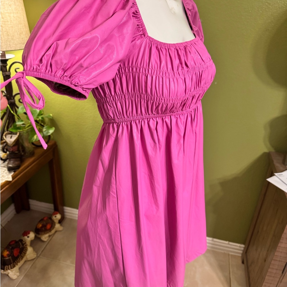 TCEC Vibrant Pink Gathered Dress - Picture 4 of 17